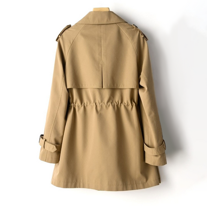 Kvinders Vintage Trench Coat Dobbeltbrystet Nylon-Blanding 2