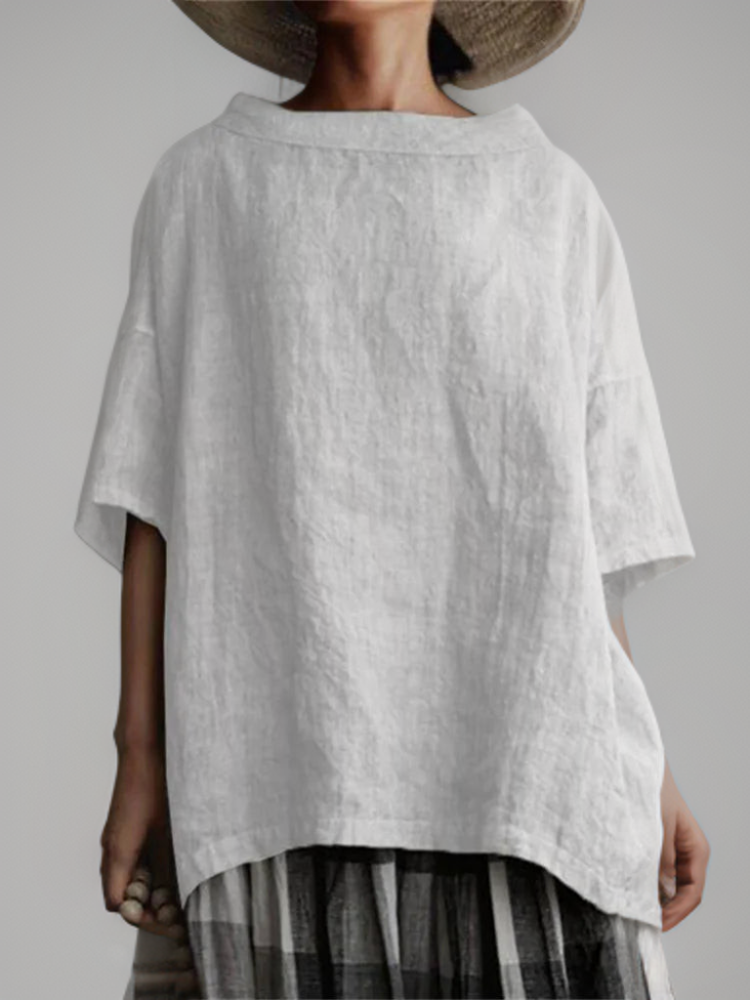 Kvinders Vintage Tunika Oversize med Bådhals 3
