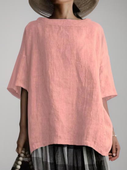 Kvinders Vintage Tunika Oversize med Bådhals 4