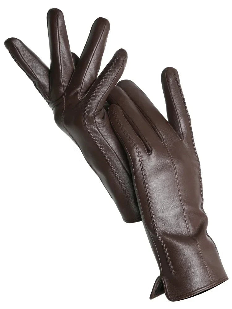 Kvinders Vinterhandsker Kunstlæder Elegant Blød Foring 8