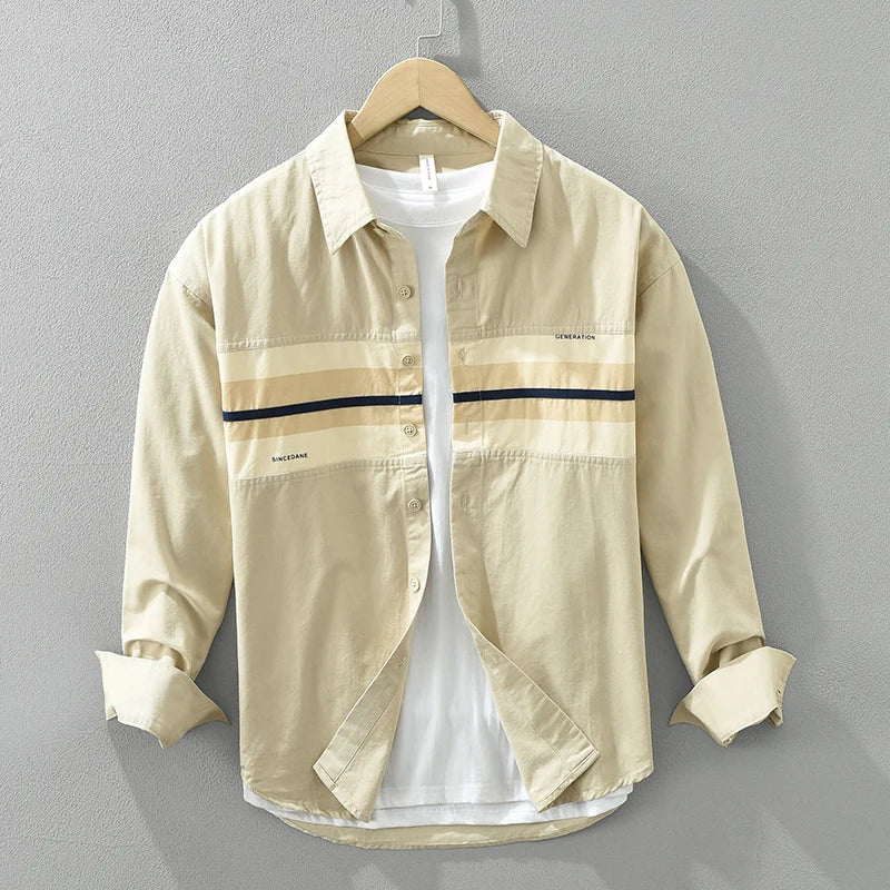 Herre Skjorter Patchwork Afslappet Bomuld