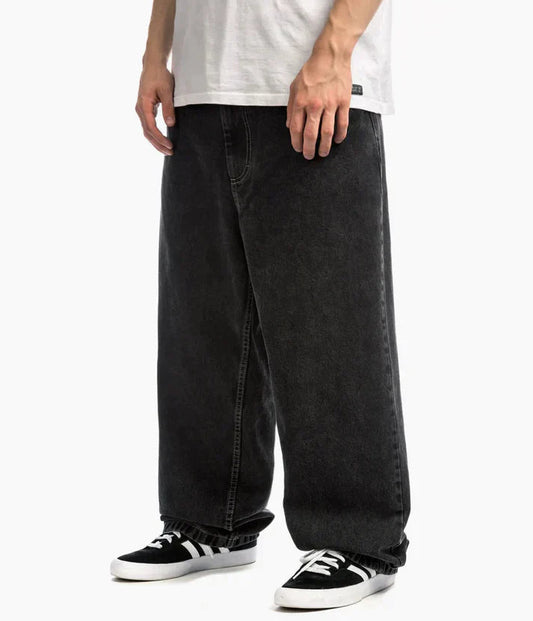Mænds Afslappede Denimbukser Bred Ben Stil 0