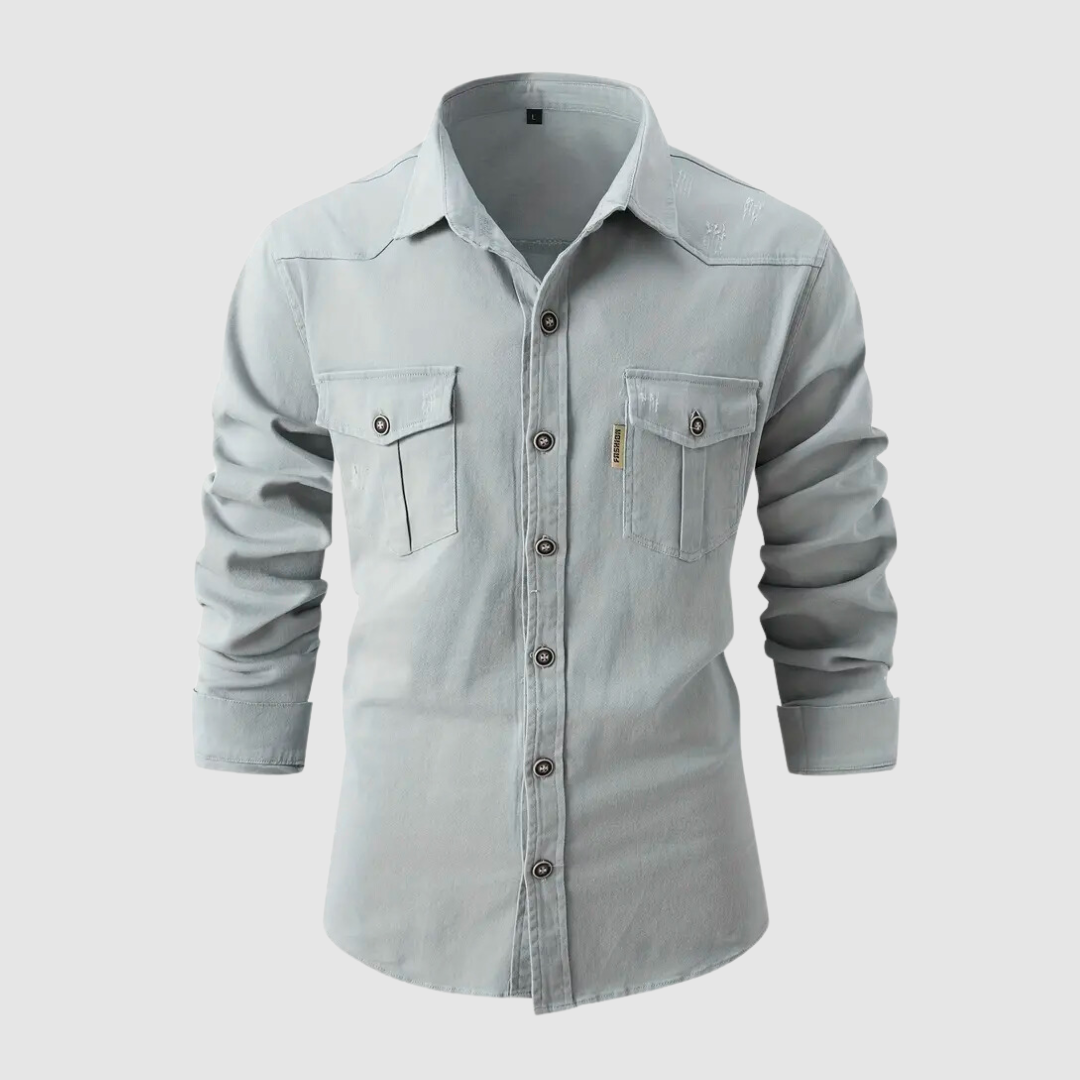 Mænds Arbejds Skjorte Casual Stil 3