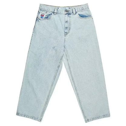 Mænds Baggy Jeans med Bred Ben Denim Komfortabel Pasform 10
