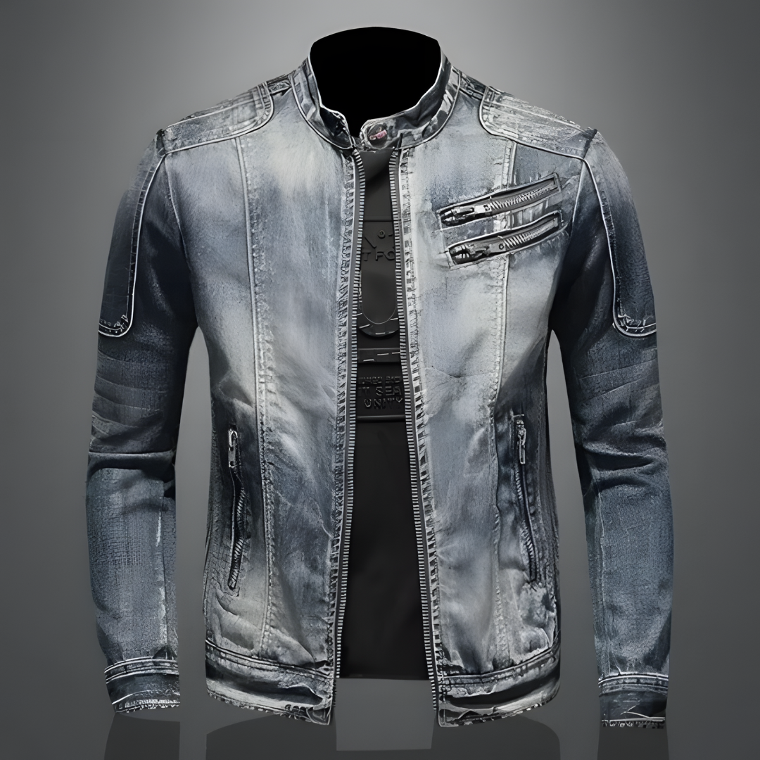 Mænds Biker Jakke Denim Stil 1
