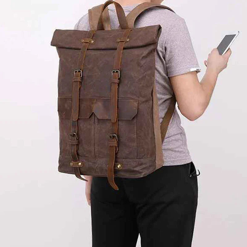 Mænds Campingrygsæk Vandtæt Vintage Stil 3