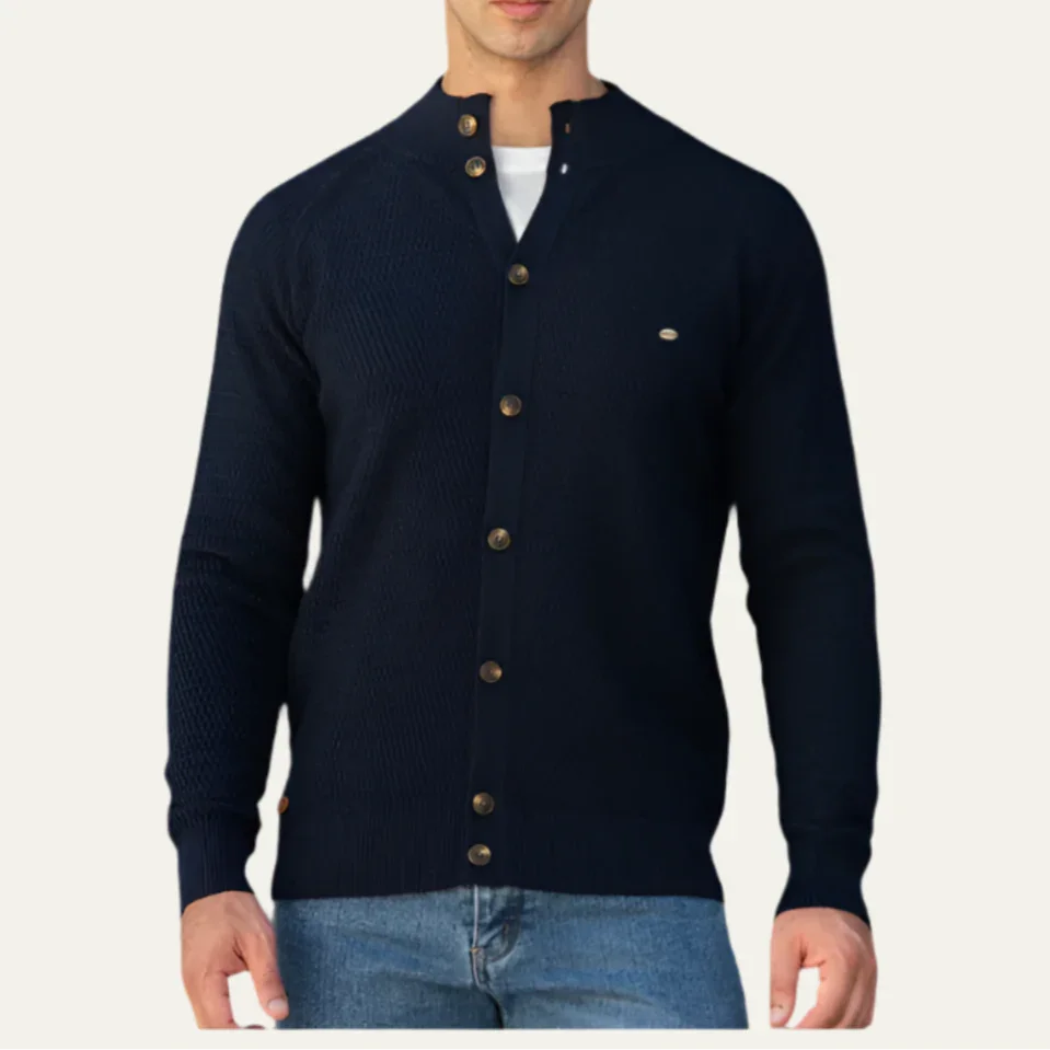 Mænds Cardigan Klassisk Design Knap-Front 6