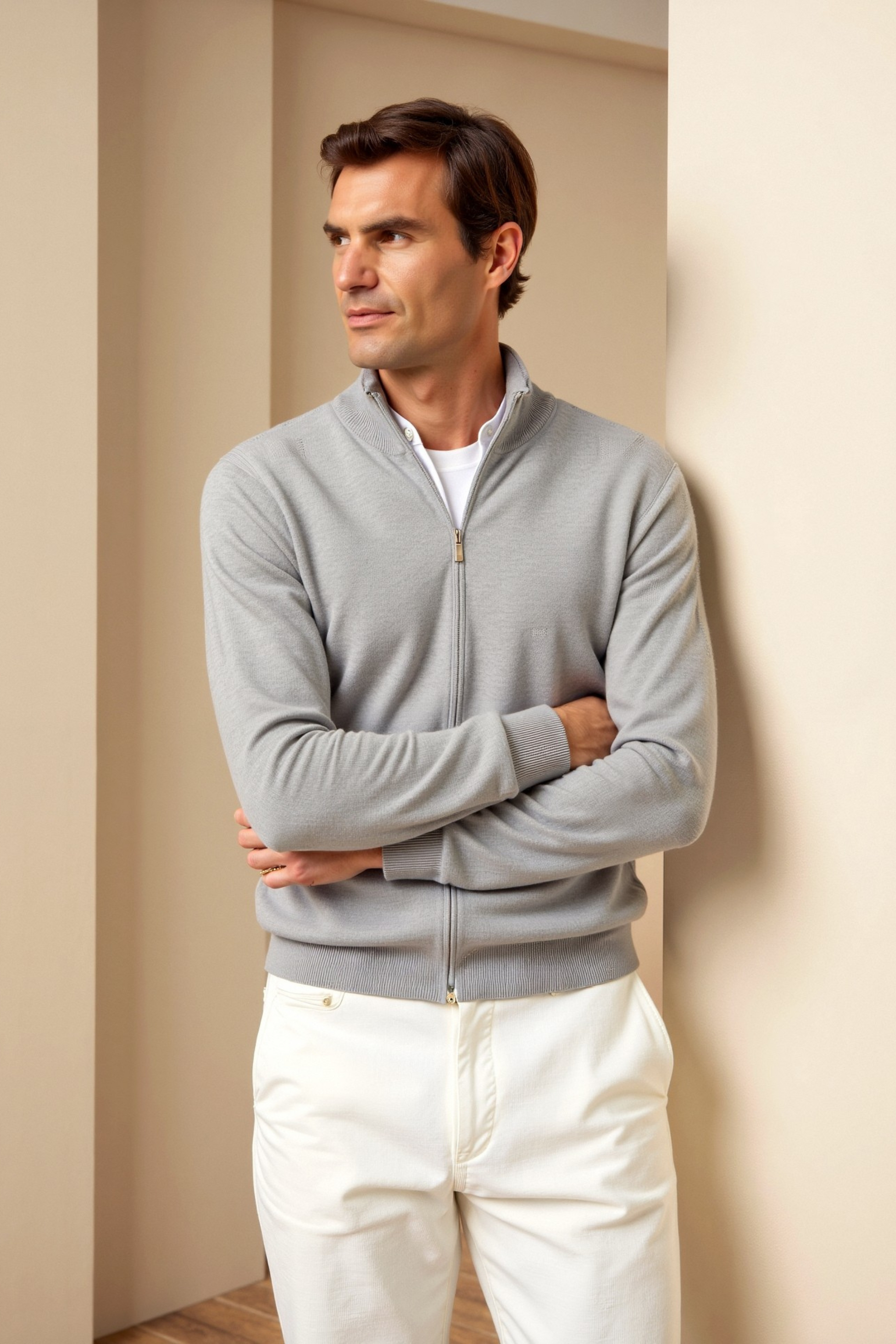 Mænds Cardigan Slim-Fit Stilfuld 1