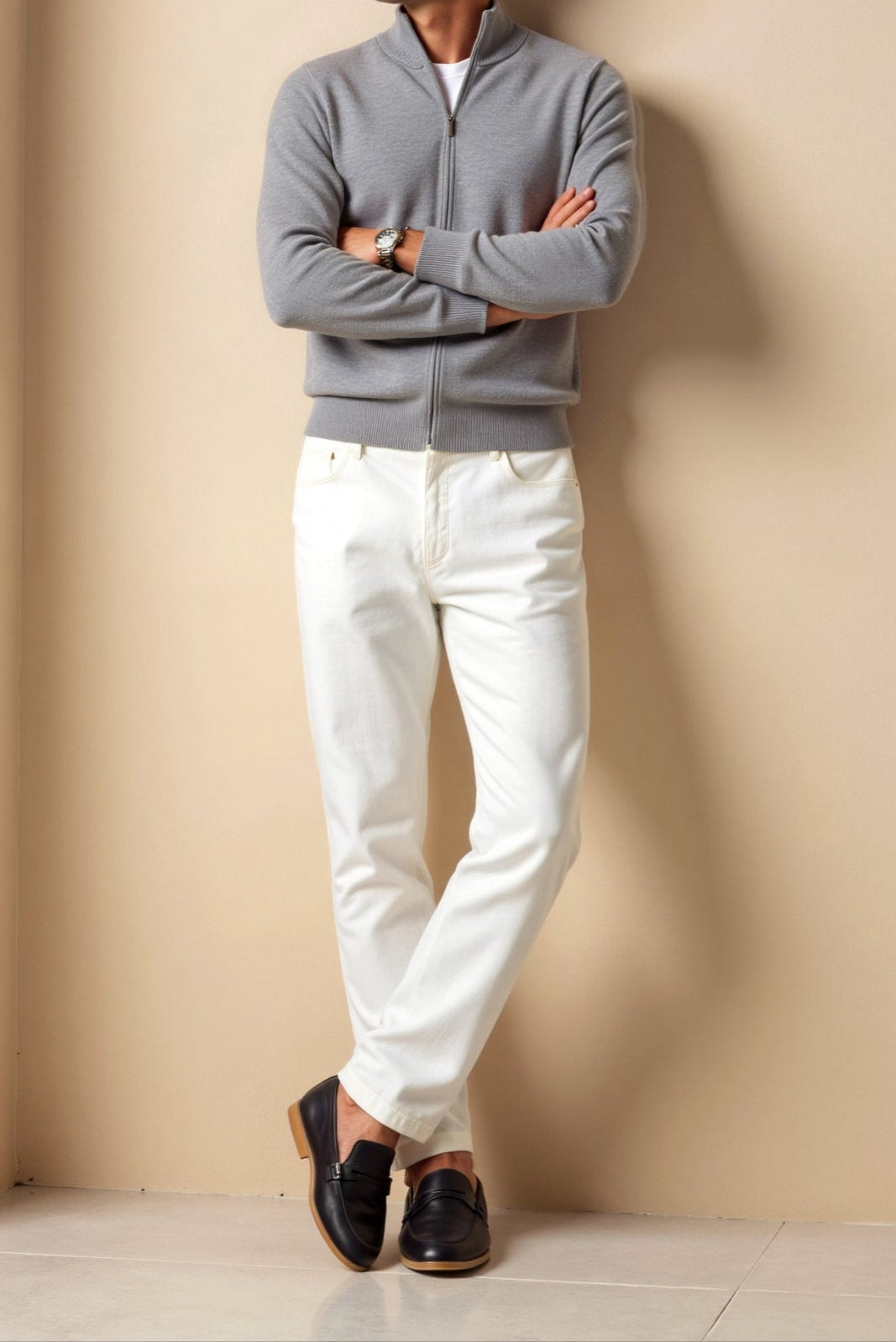 Mænds Cardigan Slim-Fit Stilfuld 3
