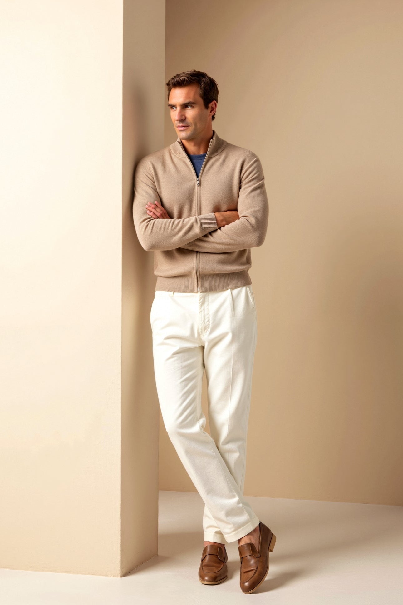 Mænds Cardigan Slim-Fit Stilfuld 8