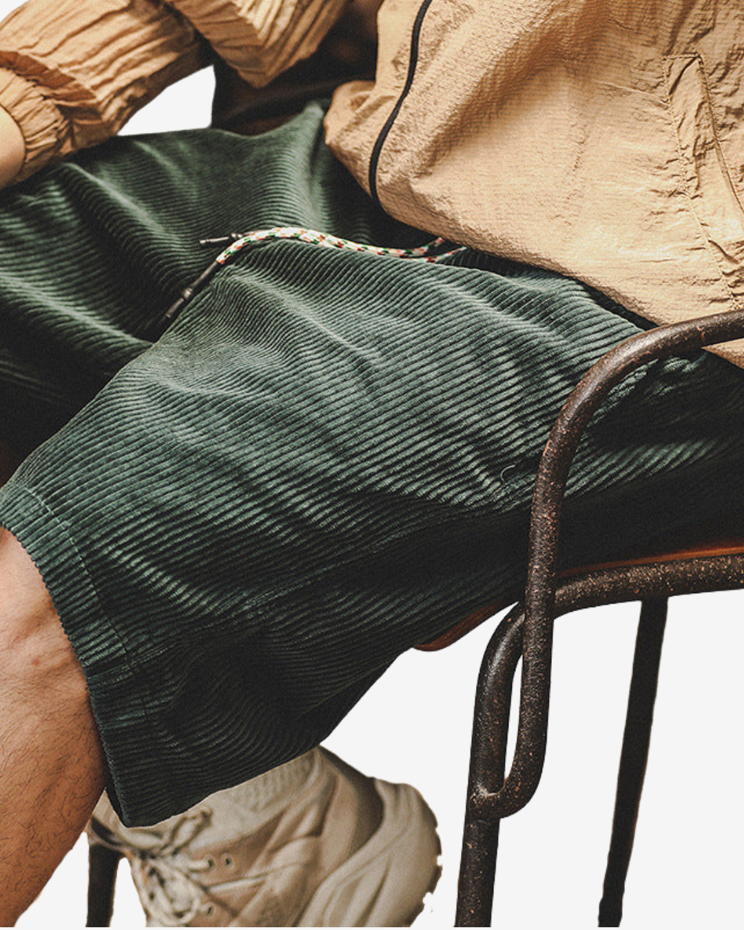 Mænds Casual Corduroy Shorts Med Afslappet Pasform 3