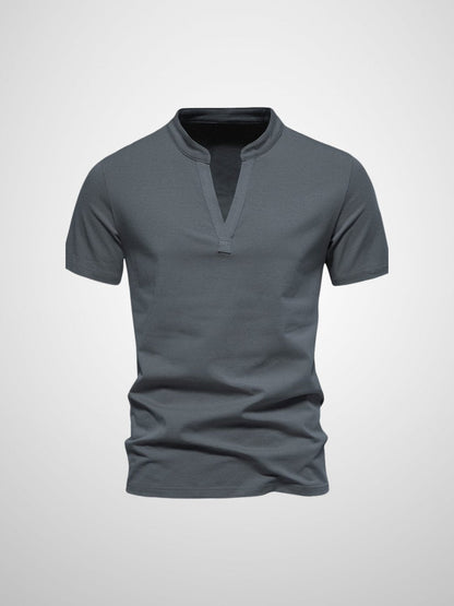 Mænds Casual Polo Shirt med V-hals og Moderne Pasform 1