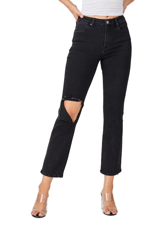 Mænds Denim Jeans Afslappet Distressed Sort 0