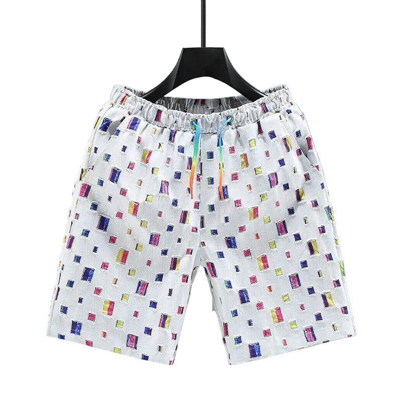 Mænds Farverige Denimshorts Casual Stil 0