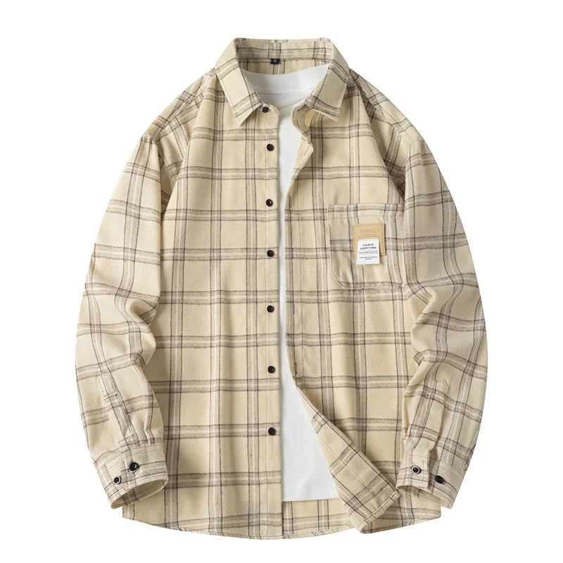 Mænds Flannel Skjorte Klassisk Plaid Design 4