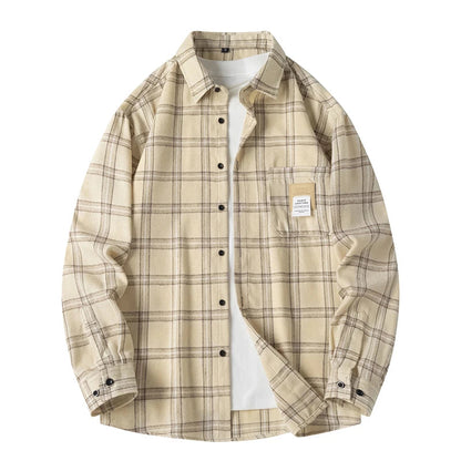Mænds Flannel Skjorte Klassisk Plaid Design 4