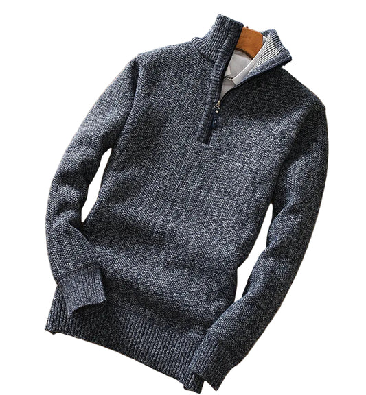 Mænds Fleece Sweater Halv-Zipper Casual 0