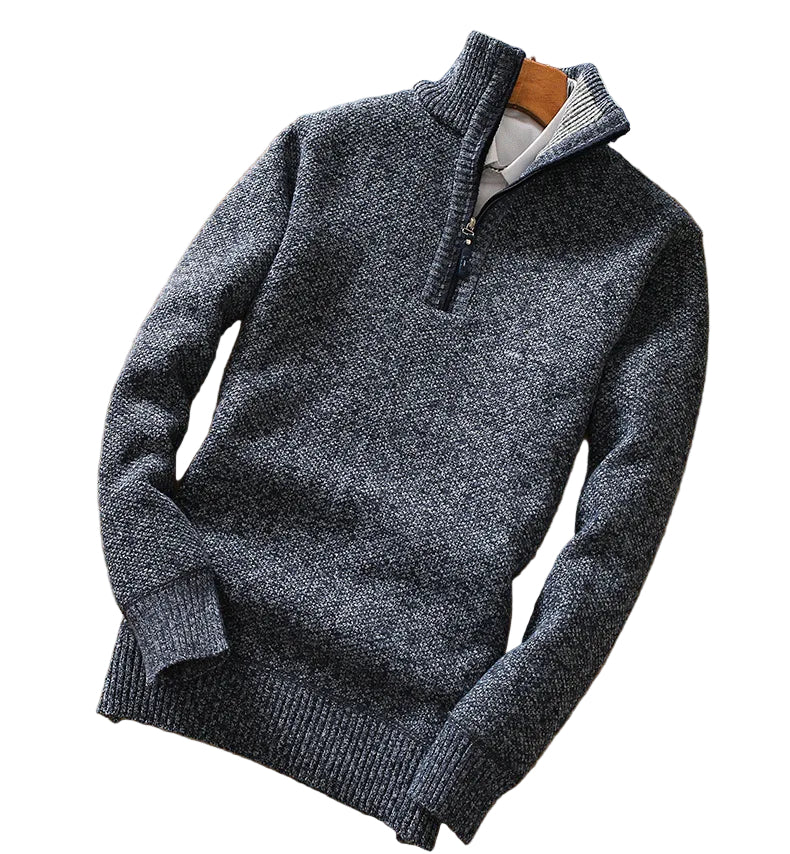 Mænds Fleece Sweater Halv-Zipper Casual 0