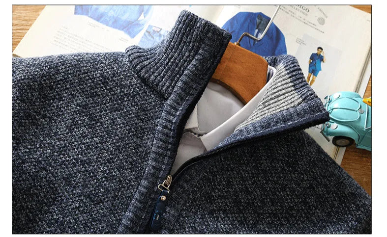 Mænds Fleece Sweater Halv-Zipper Casual 1