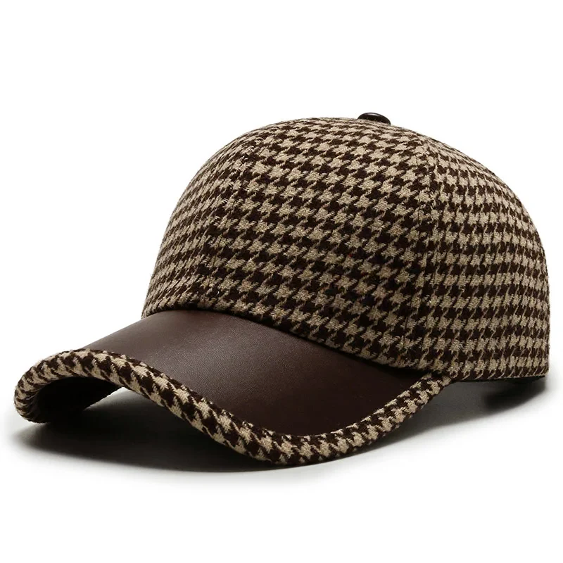 Mænds Kasket Houndstooth Design Justerbar 1