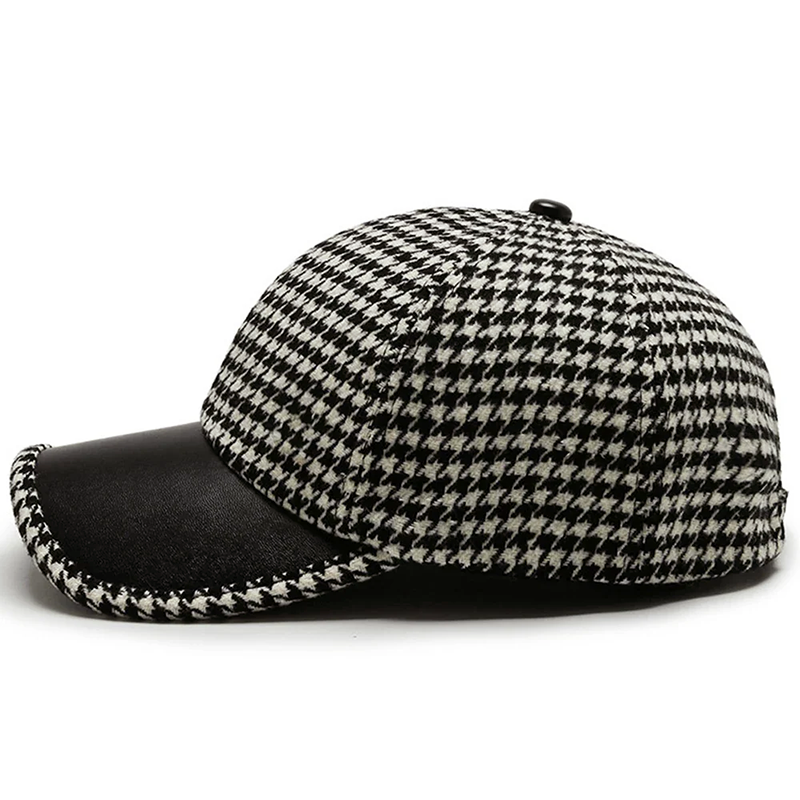 Mænds Kasket Houndstooth Design Justerbar 4