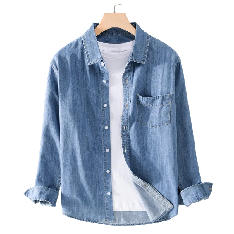 Mænds Klassisk Denimskjorte 0