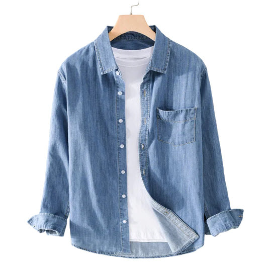 Mænds Klassisk Denimskjorte 0