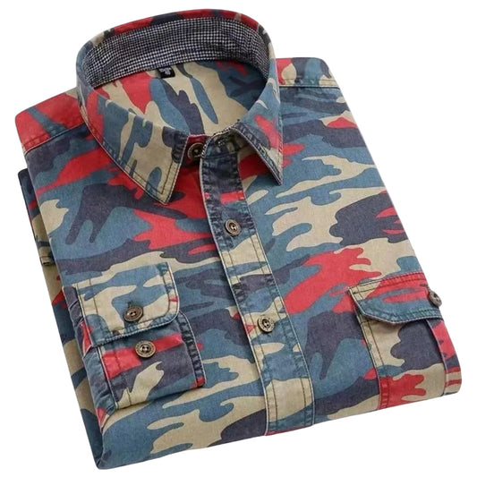 Mænds Klassisk Skjorte Camouflage 0