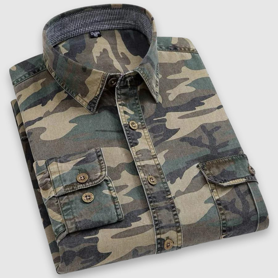 Mænds Klassisk Skjorte Camouflage 1