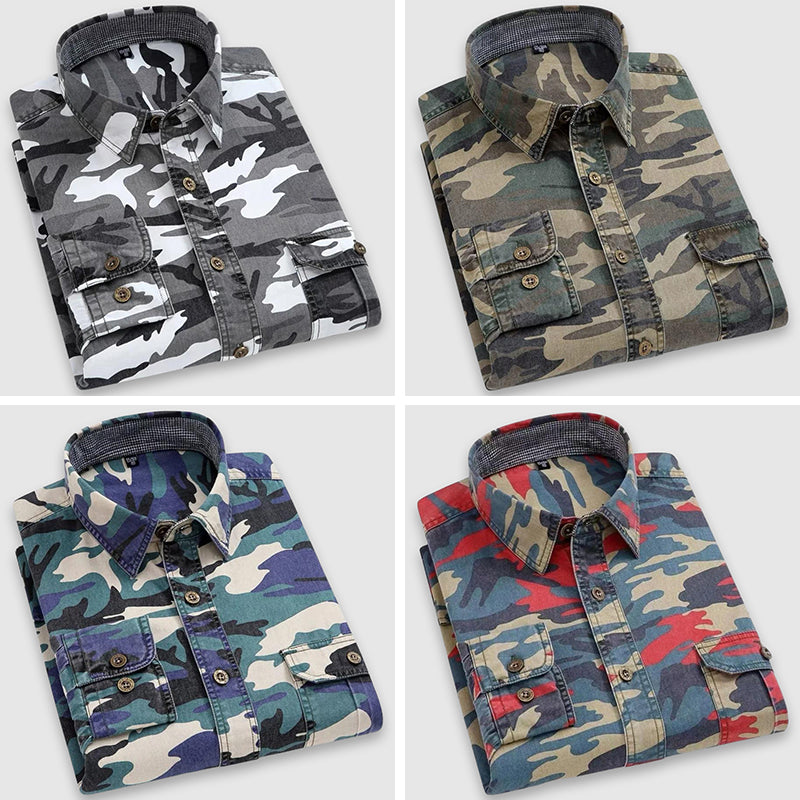 Mænds Klassisk Skjorte Camouflage 4