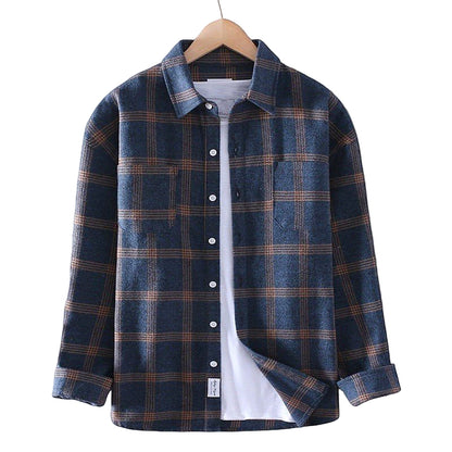 Mænds Klassisk Ternet Skjorte Button-Up 0