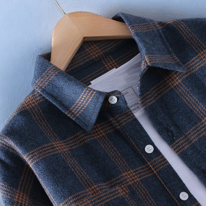 Mænds Klassisk Ternet Skjorte Button-Up 1