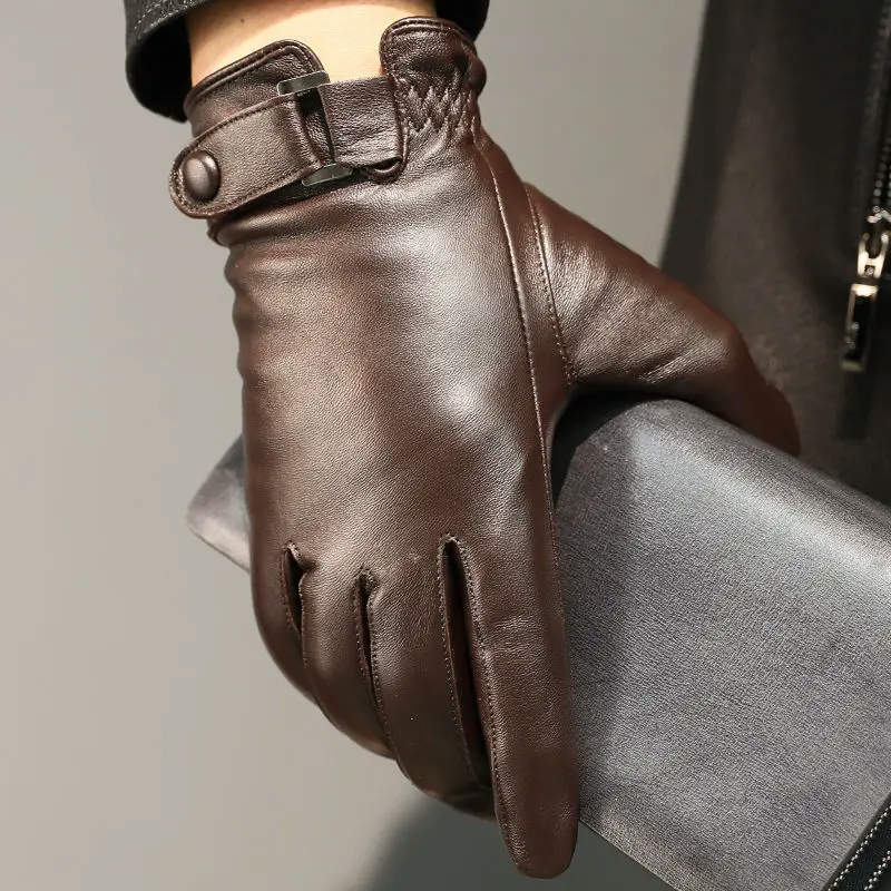 Mænds Læderhandsker med Fleece Foring 1