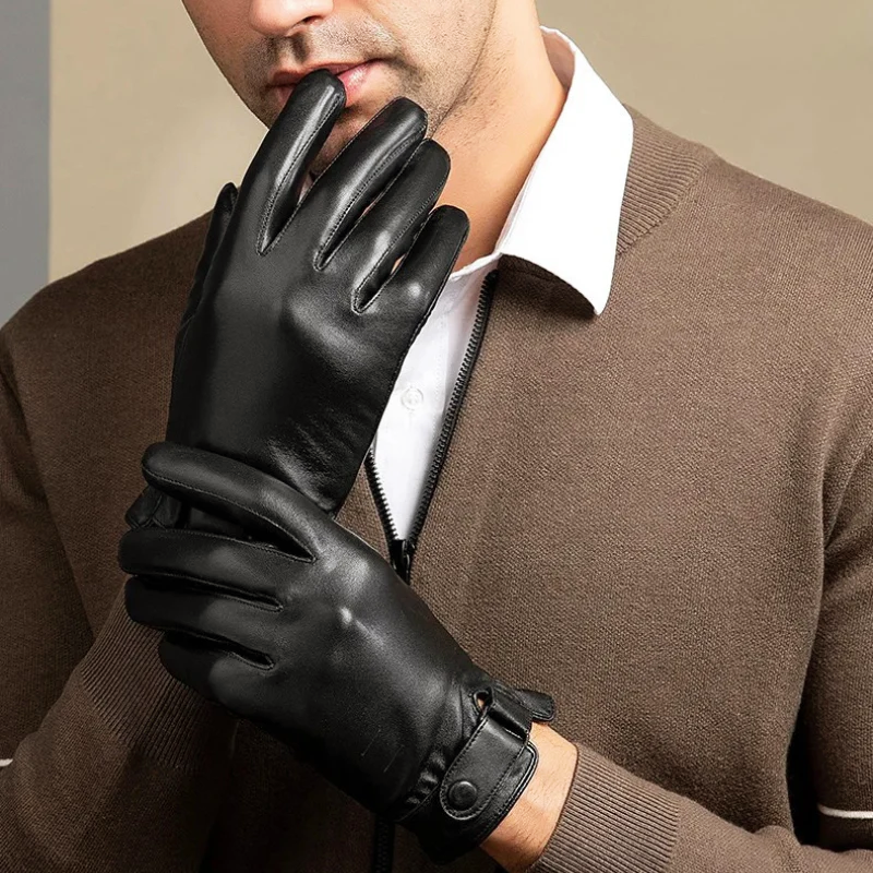 Mænds Læderhandsker med Fleece Foring 2