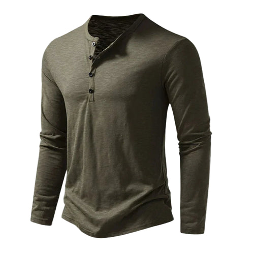 Mænds Langærmet Polo T-shirt med Båndkrave 0