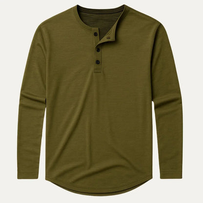 Mænds Langærmet Polo T-shirt med Båndkrave 1