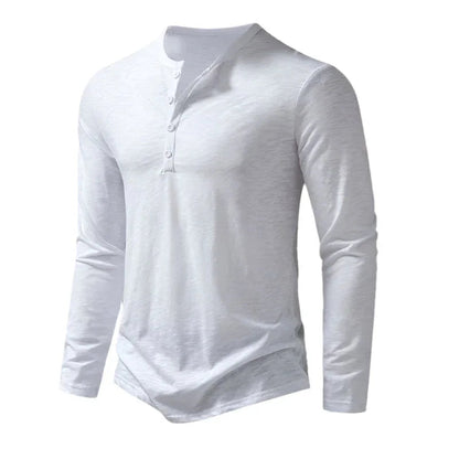 Mænds Langærmet Polo T-shirt med Båndkrave 6