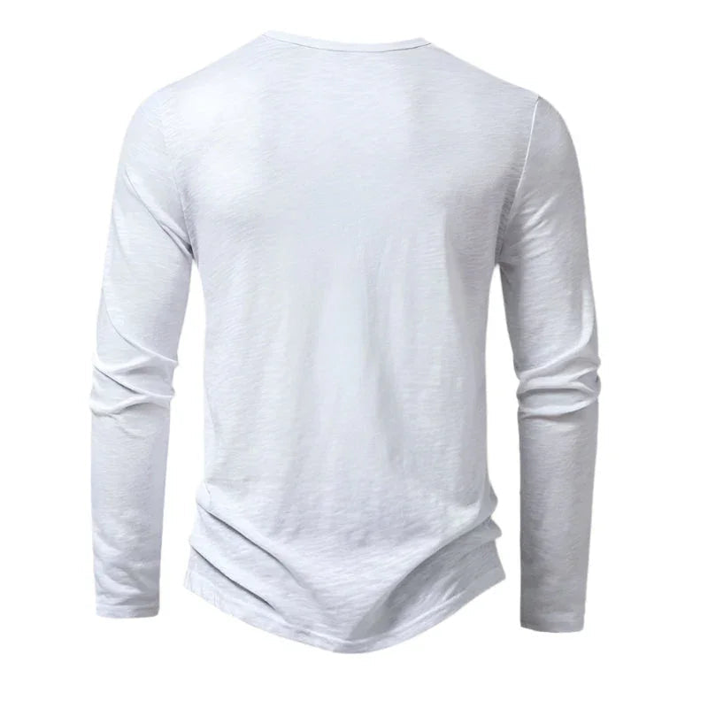 Mænds Langærmet Polo T-shirt med Båndkrave 7