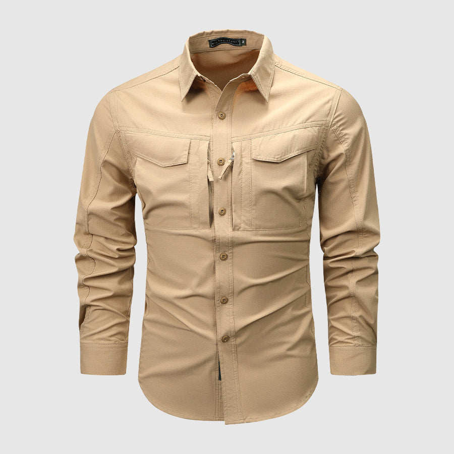 Mænds Langærmet Skjorte med Multi-pocket Design 6