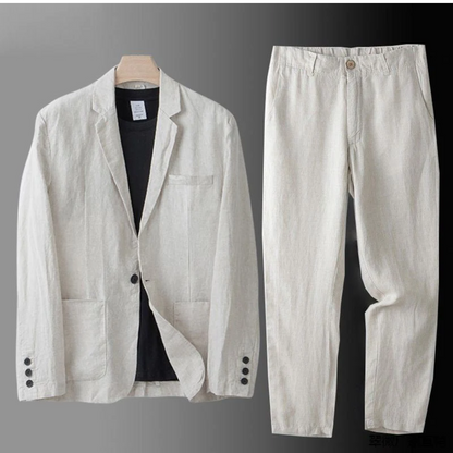 Mænds Linned Sæt Casual Stil 0