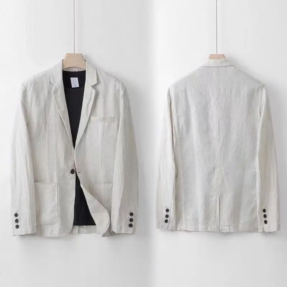 Mænds Linned Sæt Casual Stil 3