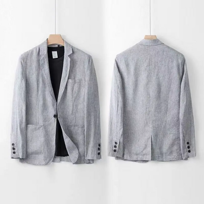 Mænds Linned Sæt Casual Stil 5