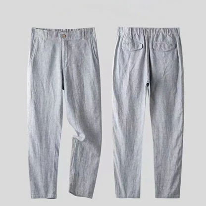 Mænds Linned Sæt Casual Stil 6