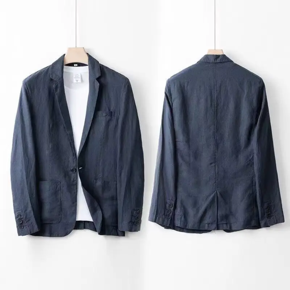 Mænds Linned Sæt Casual Stil 8