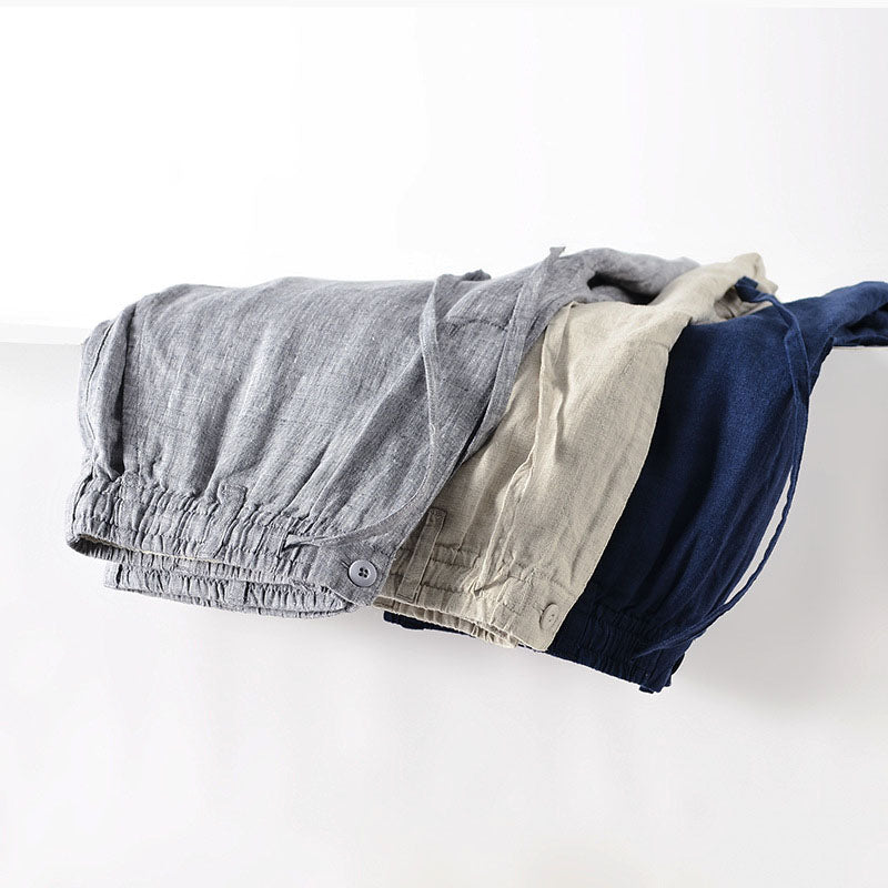 Mænds Linned Shorts Casual 8