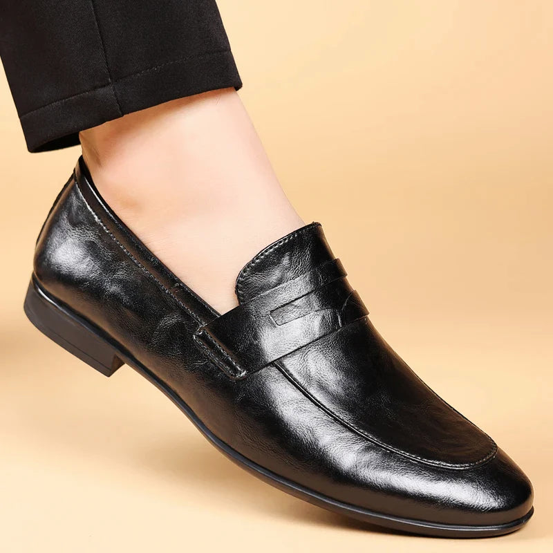 Mænds Loafers i Poleret Læder 4