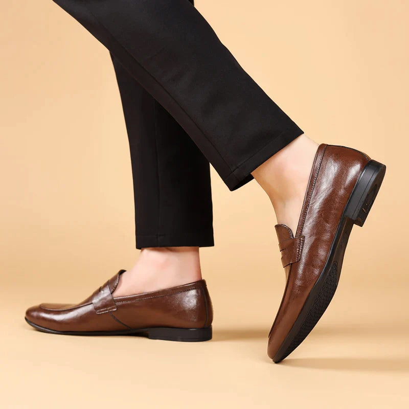 Mænds Loafers i Poleret Læder 8