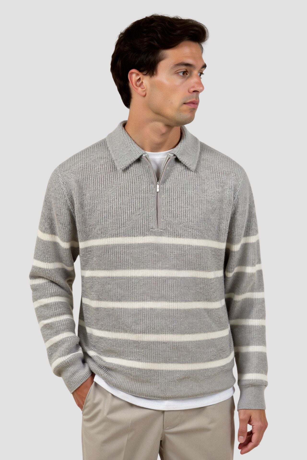Mænds Lynlås Sweater Klassisk Stil 1