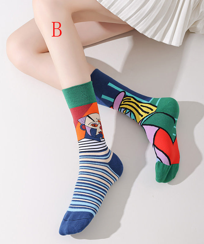 Mænds Mid Calf Sokker med Asymmetrisk Design 1