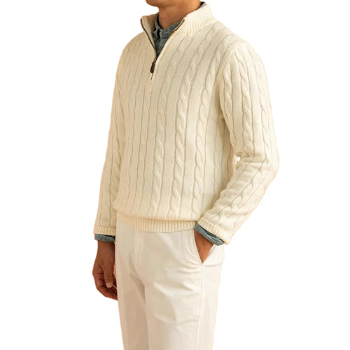 Mænds Mock Neck Sweater Jacquard Stil 0